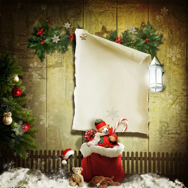 Wood wall santa bag baby christmas photo background photography