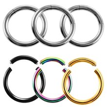 1 шт. титановый сегмент пирсинг для ушей кольцо для носа Перегородка ухо трагус пирсинг Клипсы Серьги модные ювелирные изделия 14 г и 16 г