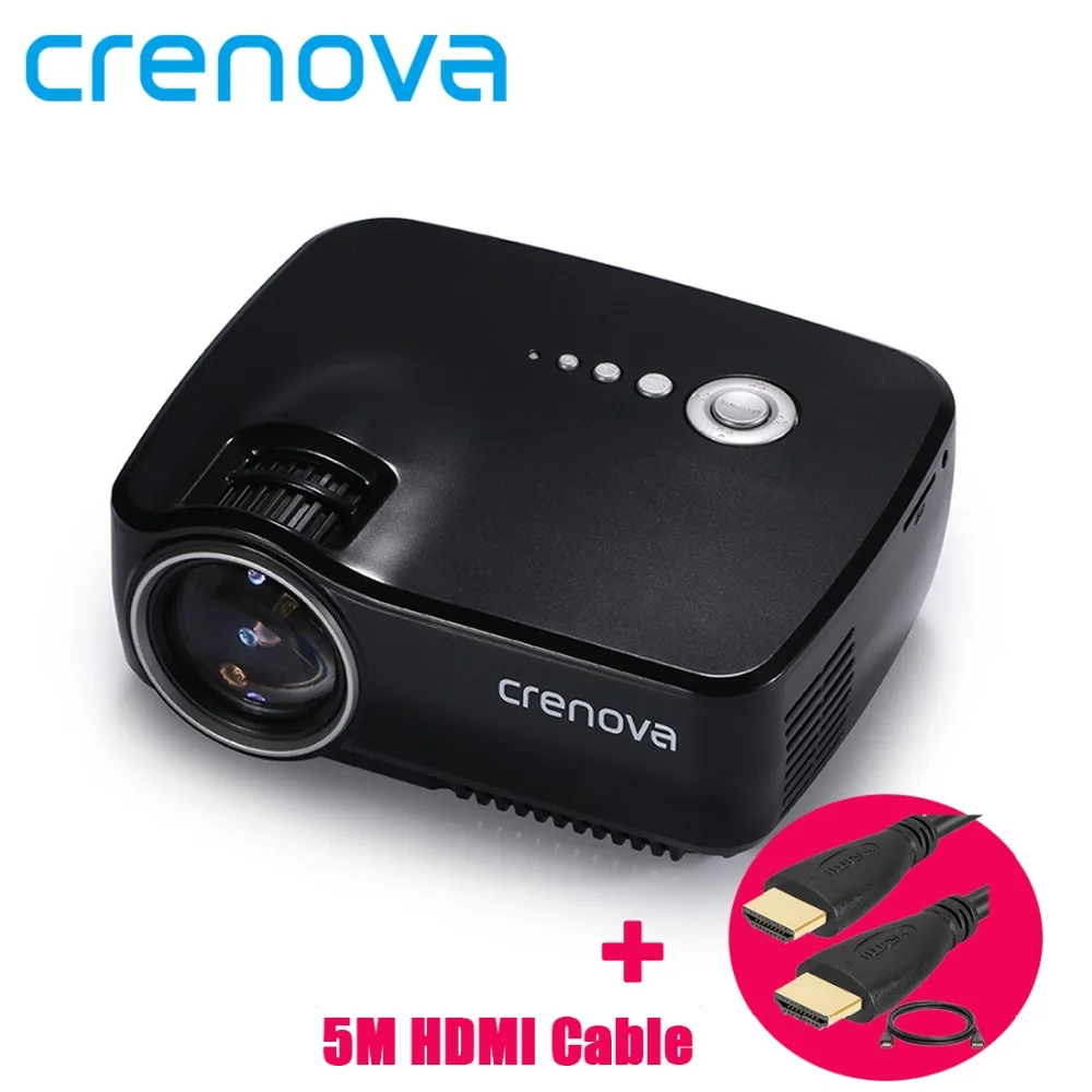 Crenova GP70 Portable Full HD 1080P 1200 Lumens Mini LED Projector Home Theater Private Cinema Support 5.1 Stereo Audio Output