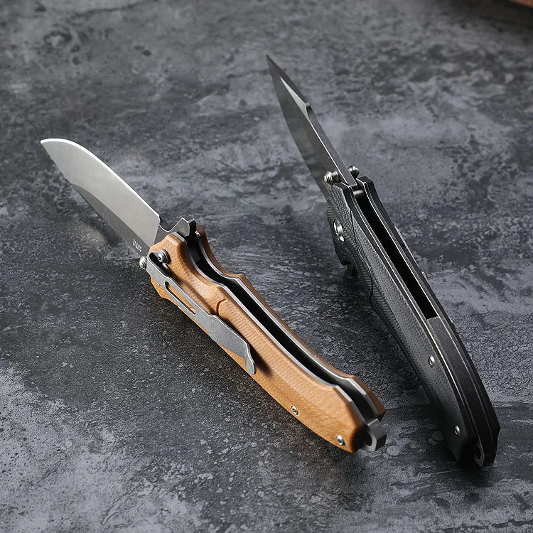 Окаменевшая рыба нож AUS8 лезвие шарикоподшипник складной нож G10 Ручка для кемпинга охотничий инструмент тактические карманные защитные Ножи EDC