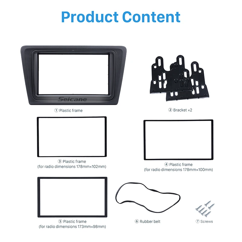 Seicane 2Din черный 178*100 мм Автомобильный DVD Радио рамка панель приборной панели для 2013 Skoda Rapid