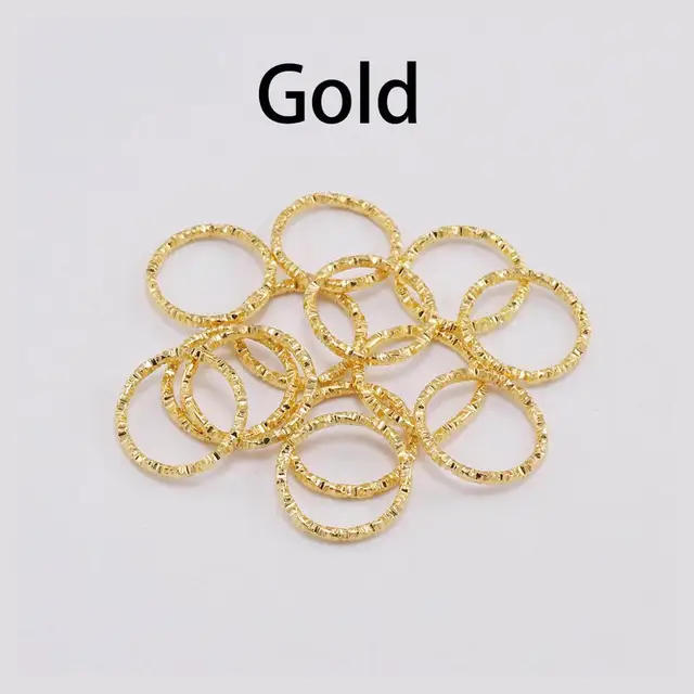 50-100pcs 8-20mm Round Jump Rings Twisted Open Split Rings jump rings Connector For Jewelry Makings Findings Supplies DIY Gold