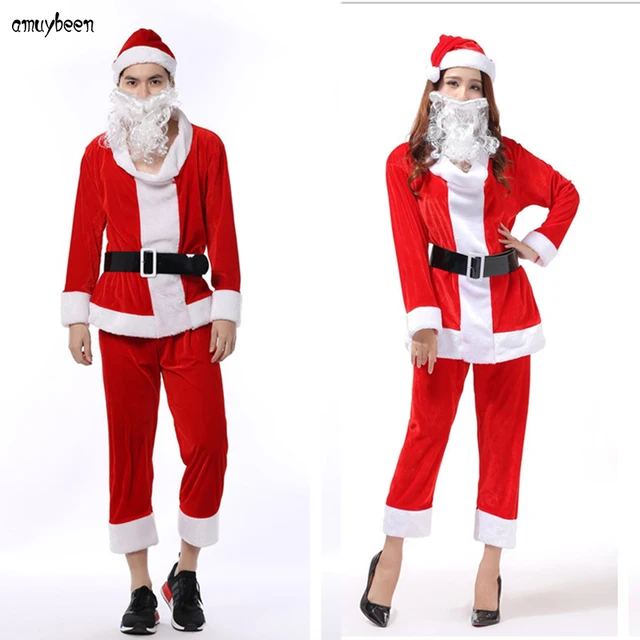 christmas costumes santa claus cosplay for adults men women red corduroy suit hat beard uniform role - Christmas Clothes For Adults christmas costumes santa claus cosplay for adults men women red corduroy suit hat beard uniform role - Christmas Clothes For Adults