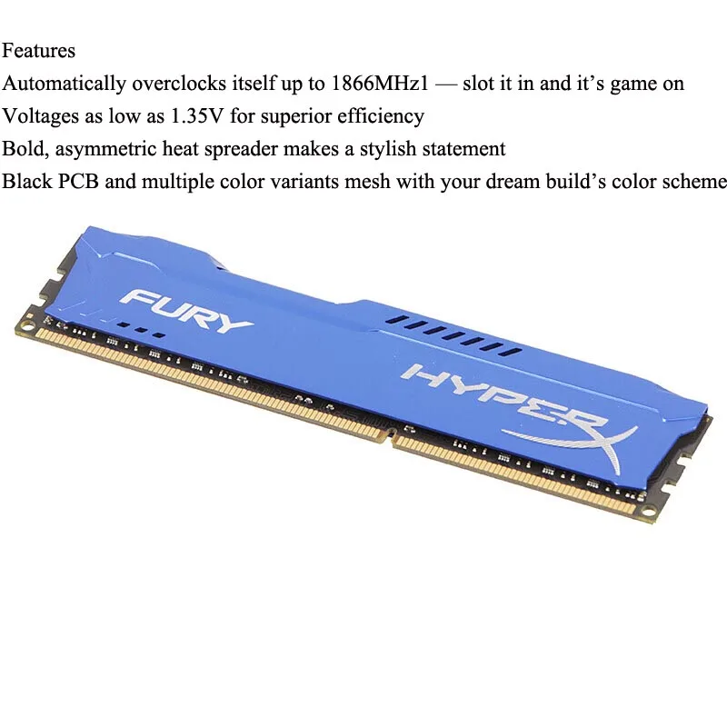Kingston technology Hyperx Fury, 1 шт., 8 ГБ, 1866 МГц, DDR3, карта памяти, оперативная память для настольного компьютера, игровая синяя оперативная память S, Прямая поставка