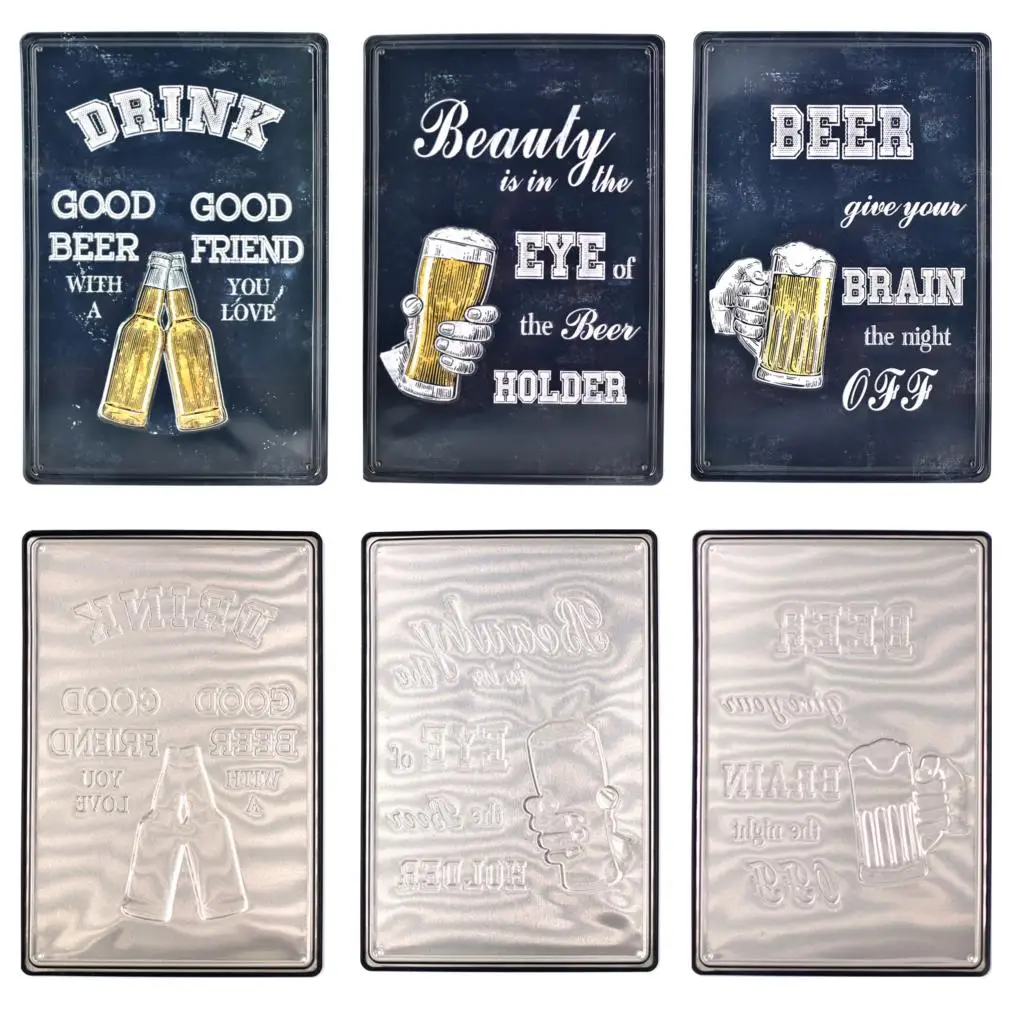 Beauty is in the Eye of the Beer Holder Retro metal Aluminium Sign vintage beer
