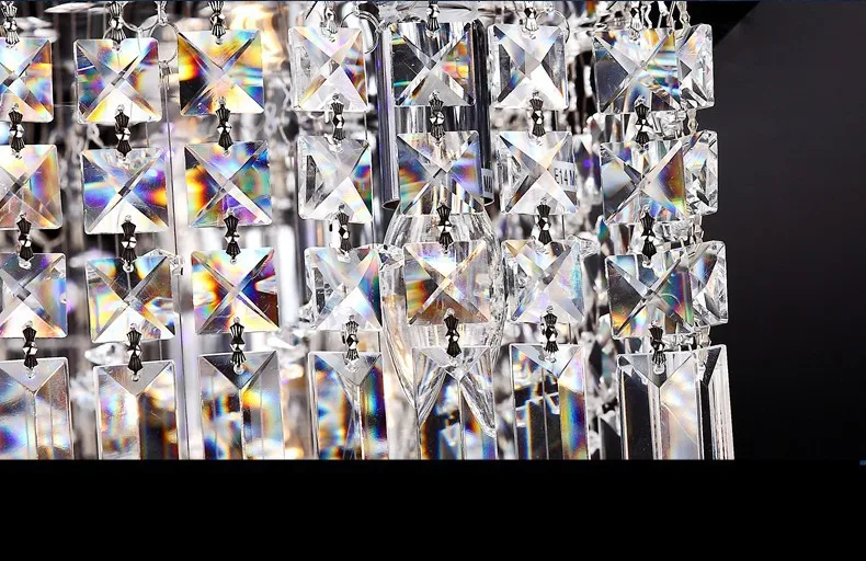 Lustre de Cristal Moderno para Sala de Jantar Comprimento Novo Retângulo Pingente Cristal Luminária 1500mm 10 Luzes e Iluminação