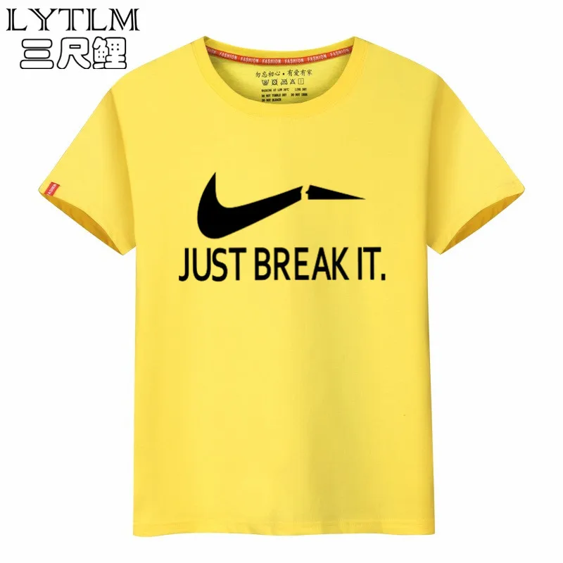 LYTLM Funny T Shirt Men Summer Slim Fit Short Sleeve Just Break It Tshirt Men Brand Tee Tops Mens Clothing Large Sizes 6XL 7XL