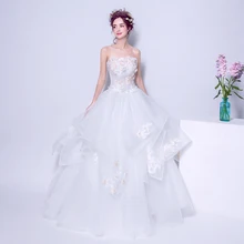 Angel Wedding Dress Marriage Bride Bridal Gown Vestido De NoivaFragrant flowers, princess, bra 2017 7716