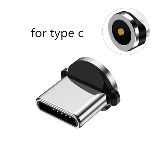 SUNPHG Магнитный кабель штекер типа C Micro USB круглые наконечники для 1-го зарядного кабеля вилки для iPhone Lightning samsung зарядный провод - Цвет: type c plug