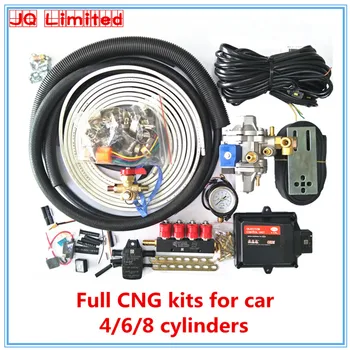 Online HOB 6 Cylinders BC300 Full Set Propane Methane LPG CNG Conversion Kits For Car ECU Kits+reducer+Injector+Accessaries No Gas Tank
