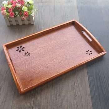 

Japanese Style Sakura Tea Tray Solid Rectangular Tray Household Wood Tea Cup Saucer