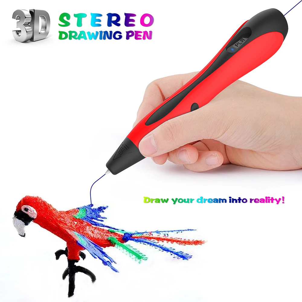 Авейру 3D ручка светодиодный Экран путем самостоятельного выбора между 3 D печать ручки набор 100 м PLA/ABS нити креативная игрушка; подарок для детей с чертежной конструкцией