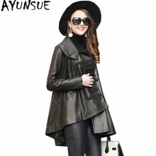 AYUNSUE Новинка года демисезонный Женская Подлинная куртка из овечьей кожи женский жакет в стиле кэжуал плащ куртки Jaqueta De Couro WXF278
