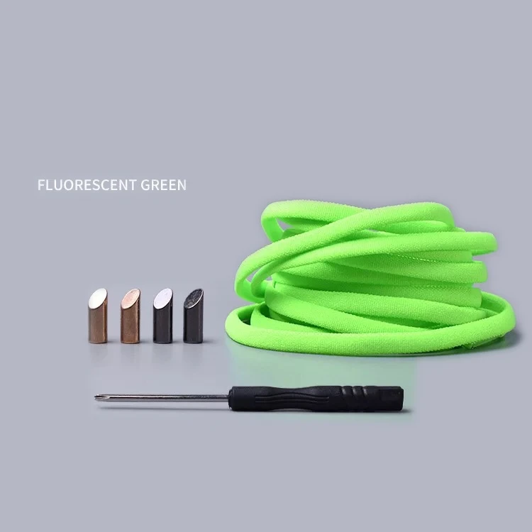 Fluorescent green 1 пара одноцветных полукруглых шнурков эластичные кружевные шнурки без галстука Детские Взрослые быстрые кроссовки без шнуровки обувные шнурки для шнуровки - Цвет: Fluorescent green