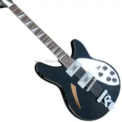 Высокое качество пользовательский 12 Строка гитары Бас новый черный полый корпус Гитары Бесплатная доставка