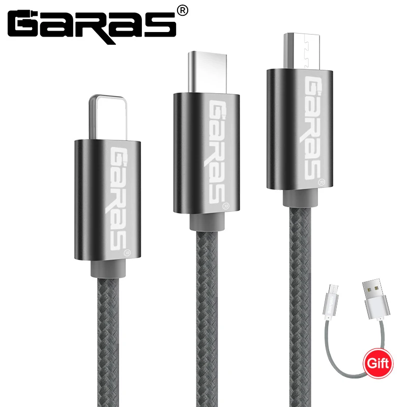 

GARAS Micro USB Cable For Android 3A Fast Charger/Data Cable Micro USB For Xiaomi/Samsung/LG/Huawei Type C Mobile Phone Cables