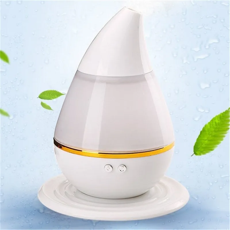 Water Drop Air Humidifier USB Ultrasonic Humidifier LED Light Aroma Diffuser Mist Maker 3 Colors