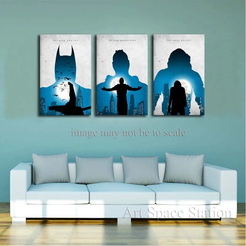 Various Sizes BATMAN DARK NIGHT RISES Canvas Wall Art Framed Print