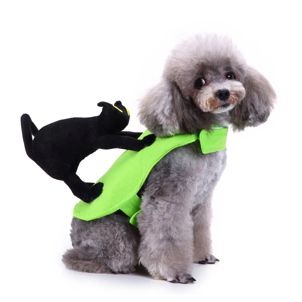 

Dog Clothes Halloween Cat Rider Cosplay Costume For Small Dogs Funny Cat Suit Pet Clothing Chihuahua French Bulldog Xmas Outfit