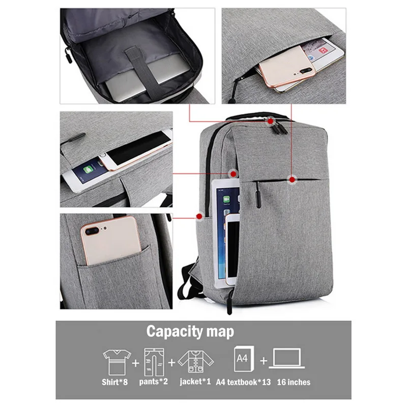 Деловой рюкзак для ноутбука, Противоугонный usb-порт для зарядки, дорожный рюкзак школьный рюкзак для подростков, мужской повседневный рюкзак для холстов, Sac A Dos