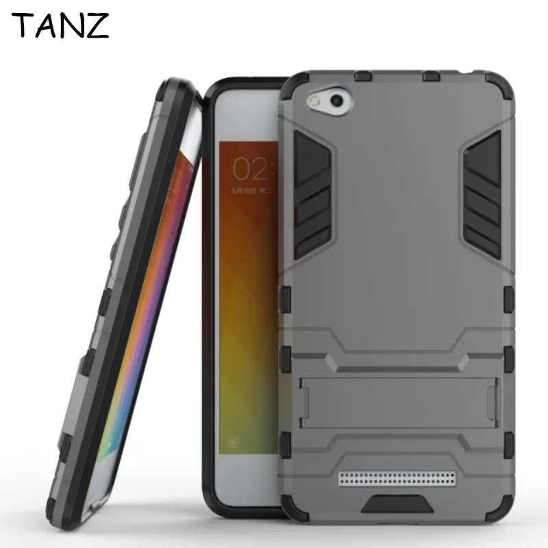TANZ Case For XiaoMi Redmi 4A TPU+PC With Stand Hard Plastic Dual Armor Back Cover xiaomi redmi 4a redmi4A Phone Shell |