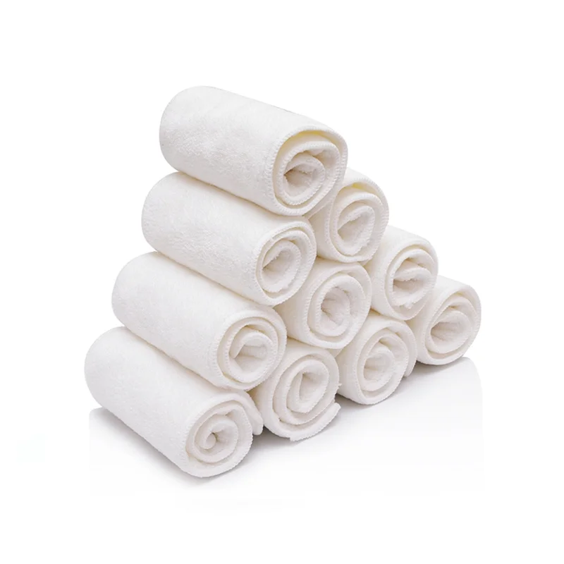 10 Pcs Washable Microfiber Baby Cloth Diaper Inserts 3Layers Each
