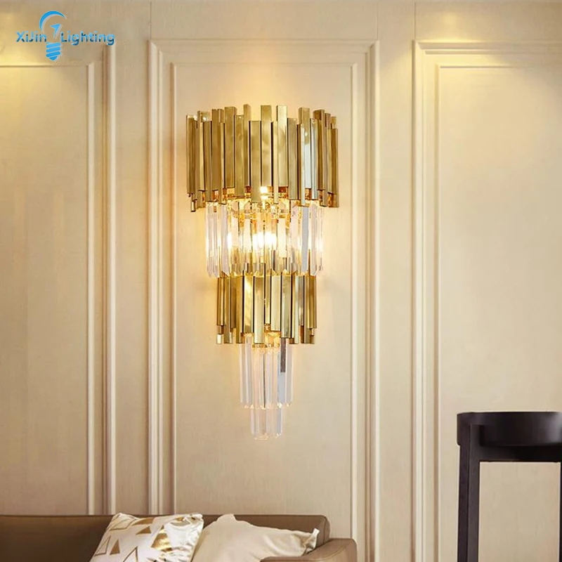 Современный художественный Стразы высокого качества E14 настенный светильник для гостиной украшение комнатное светодиодное освещение роскошный кристалл настенный светильник