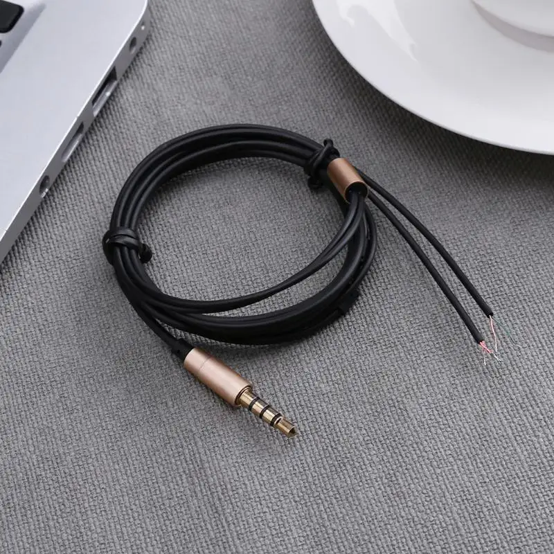 1.25m/4.1ft 3.5mm jack DIY Earphone Audio Cable Headphone Repair Replacement Wire Cord Line