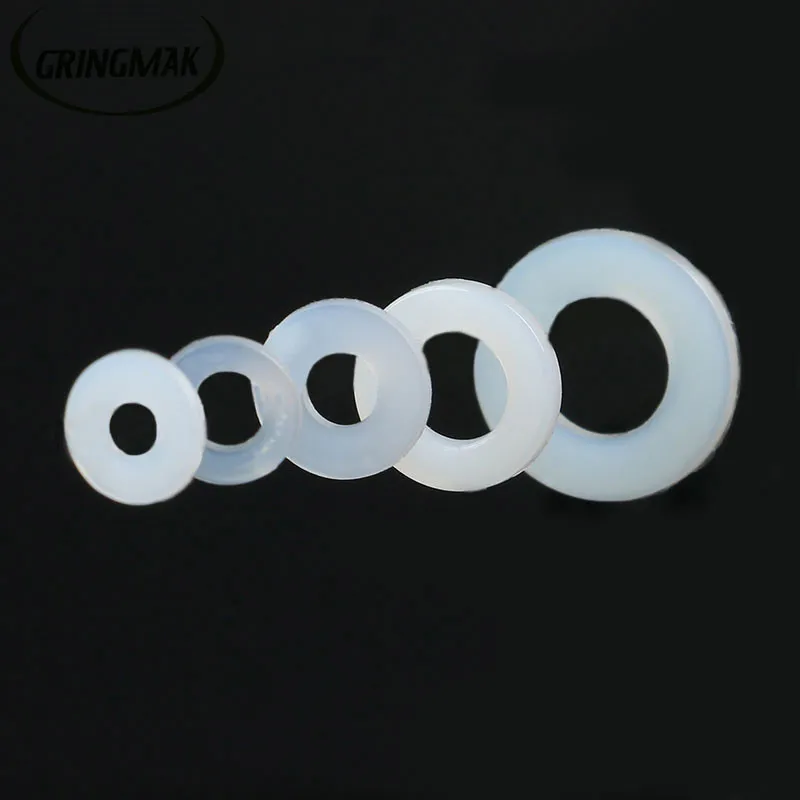 

50Pcs Plastic Nylon Washer Plated Flat Spacer Seals Washer Gasket Ring Washers Fastener Air Conditioning Car M3 M4 M6