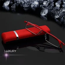 YOOSKE Для мужчин, очки для чтения, Для женщин Tr90 половина оправы для очков для чтения очки Портативный Пресбиопии очки для чтения с Чехол