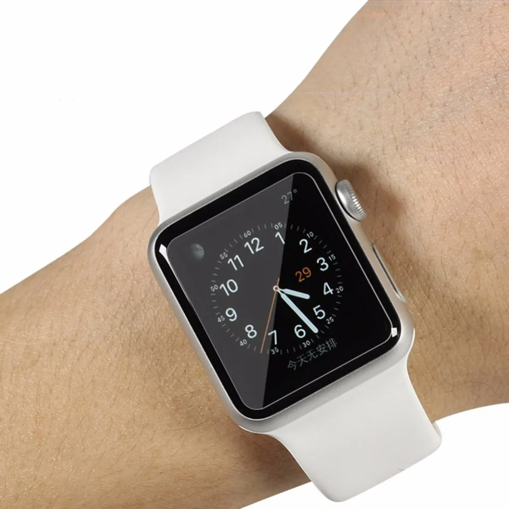 Закаленное стекло HD полный экран Защитная пленка для Apple Watch 1 2 3 серии 38 мм/42 мм
