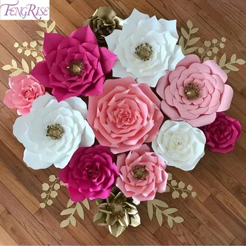 

FENGRISE 20cm DIY Paper Flowers Backdrop Decorative Artificial Flowers Wedding Favors Birthday Party Home Decoration