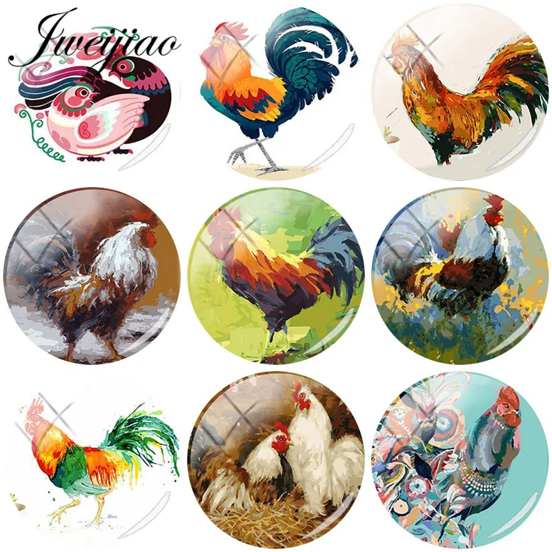 JWEIJIAO Big Rooster кур 12 мм/15 мм/16 мм/18 мм/20 мм Фурнитура для бижутерии Стекло кабошон фото