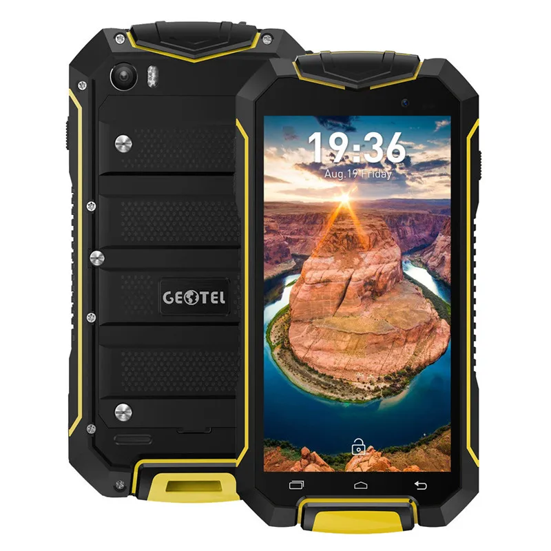 Geotel A1 Tri-proof смартфон 3g телефон 4,5 дюймов MTK6580M четырехъядерный Android 7,0 1 Гб+ 8 Гб 3400 мАч батарея IP67 водонепроницаемый мобильный телефон - Цвет: Yellow