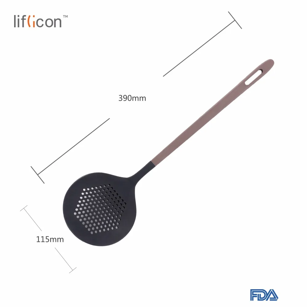Силиконовая Круглая ложка дуршлаг Liflicon кухонная силиконовая с прочной