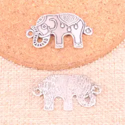 10 шт. Тибетский покрытый серебром слон Разъем Подвески для самостоятельного изготовления ювелирных изделий ручной работы ремесло 36*21 мм