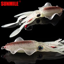 SUNMILE Pesca De Lula Isca Macia 20g/60g/80g/100g/120g/150g Luminosa/UV Squid Jig Wobbler Iscas De Pesca Para A Pesca De Mar Isca