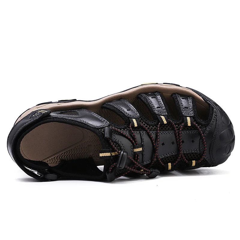 Hole Shoes Male Sandals Genuine Leather Crocse Clogs Mens Shoes Sandalias Hombre Sandles Sandalet Summer Croc Sandali New 2019