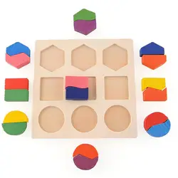 Besegad деревянный геометрических фигур головоломки игрушки для малышей Дети раннего образовательный мозговой тизер деревянная головоломка