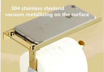 

tissue holder paper holder Toilet paper towel box 304stainless steel cell phone towel rack The bathroom toilet paper holder