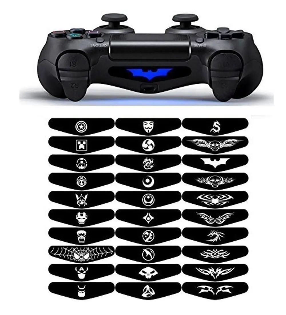 

30 pcs/lot colorful for PS4 LED Light Bar Cover Decal Skin Sticker for PlayStation 4 PS4 Controller