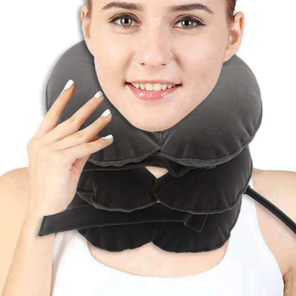 Pescoço inflável tração terapia cervical colar vértebra