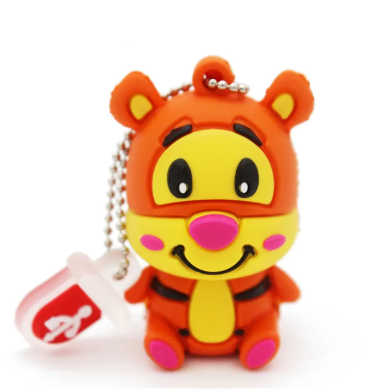 03 JASTER ЗАО 2,0 Usb флеш-накопитель с милым тиггером из мультфильма «ослик и пчела», Usb флешка, 4 ГБ, 8 ГБ, 16 ГБ, 32 ГБ, ручки из силикона - Цвет: 03