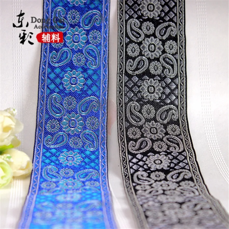 

10yards*5cm Chinese Ribbons Digital Jacquard Flower Ruban Ribbon/Embroidery Webbing DIY Sewing Handmade Curtain Accessories