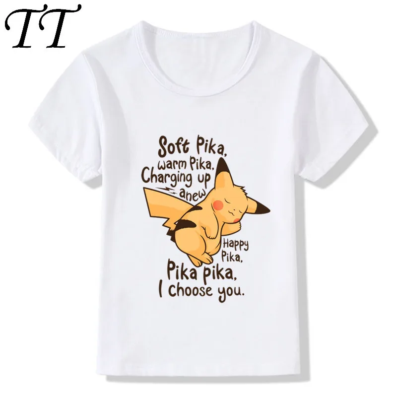 

2018 Children Pokemon Go Pikachu Funny Boys/girls T-Shirts Summer Tops Short Sleeve Kids Clothes Soft Pika Baby T shirt,ooo2130