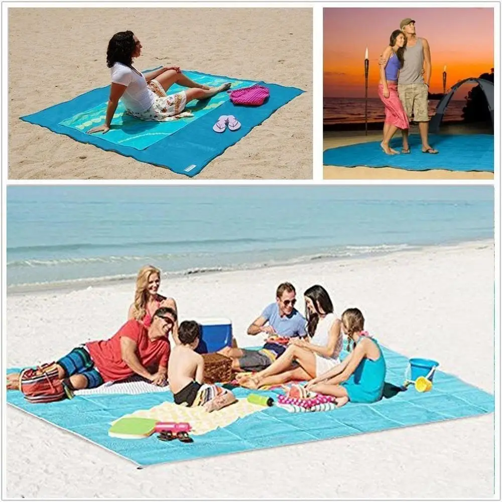 

Sand Free Beach Mat Portable Blue beach mat Anti-slip Sand Mats Rug Outdoor mat for Beach support drop shipping
