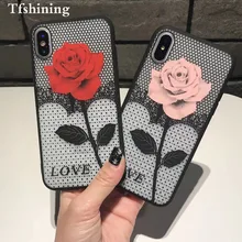 Tfshining Luxury Phone Cases For iPhone X XS 6 6s 7 7 8 Plus Cute Rose Flowers Matte Cover Case For iPhone 8 7 6 s Plus carcasa Tfshining Luxury Phone Cases For iPhone X XS 6 6s 7 7 8 Plus Cute Rose Flowers Matte Cover Case For iPhone 8 7 6 s Plus carcasa