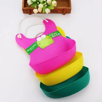 

Silicone Baby Bib Waterproof Soft Plastic Toddler Bibs Newborn Candy Color Bib Baby Feeding bib