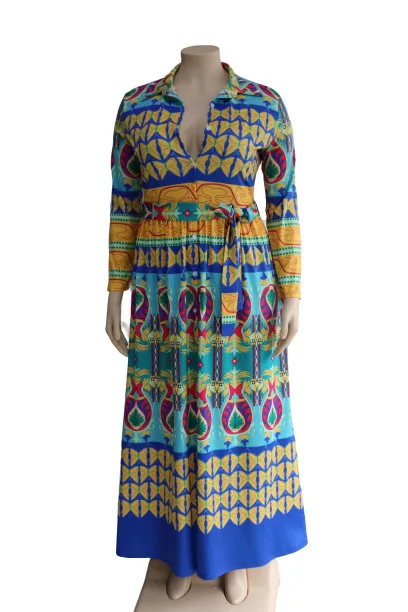 Африканские платья для женщин рубашка в африканском стиле африканская одежда Дашики модная ткань с принтом Длинное Макси платье африканская одежда