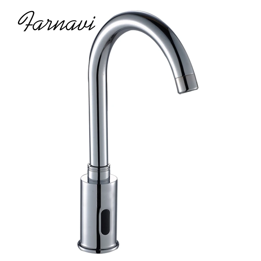

Touchless Sensor Faucet with Swivel Spout Chrome Hands Touch Free DC Powered Automatic Shut Off Water Tap Kitchen Bathroom
